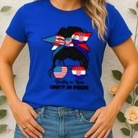 Half American And Croatian Usa Croatia Flag Gift Women's T-Shirt thumb 2