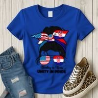 Half American And Croatian Usa Croatia Flag Gift Women's T-Shirt thumb 3