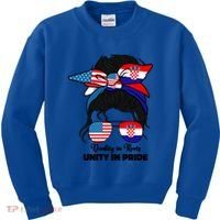 Half American And Croatian Usa Croatia Flag Gift Kids Sweatshirt thumb 0