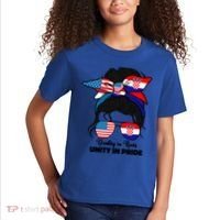 Half American And Croatian Usa Croatia Flag Gift Kids T-Shirt thumb 2