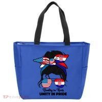 Half American And Croatian Usa Croatia Flag Gift Tote Bag thumb 0