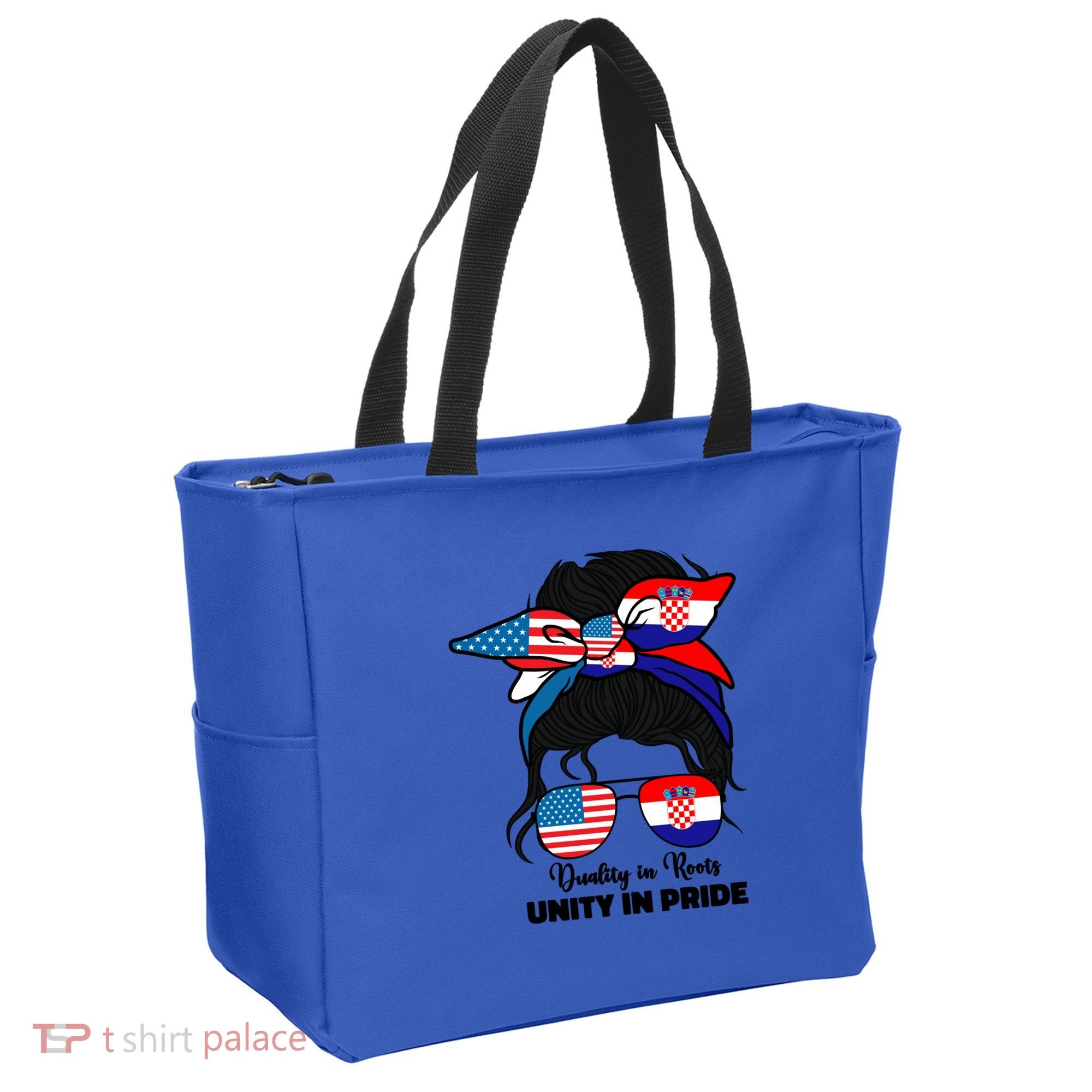 Half American And Croatian Usa Croatia Flag Gift Tote Bag
