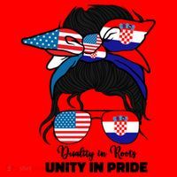 Half American And Croatian Usa Croatia Flag Gift Santa Hat thumb 1