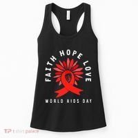 Hiv Aids Awareness Faith Hope Love World Day Women's Tank Top thumb 0