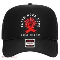 Hiv Aids Awareness Faith Hope Love World Day Hat thumb 0