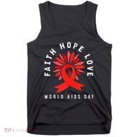 Hiv Aids Awareness Faith Hope Love World Day Tank Top thumb 0