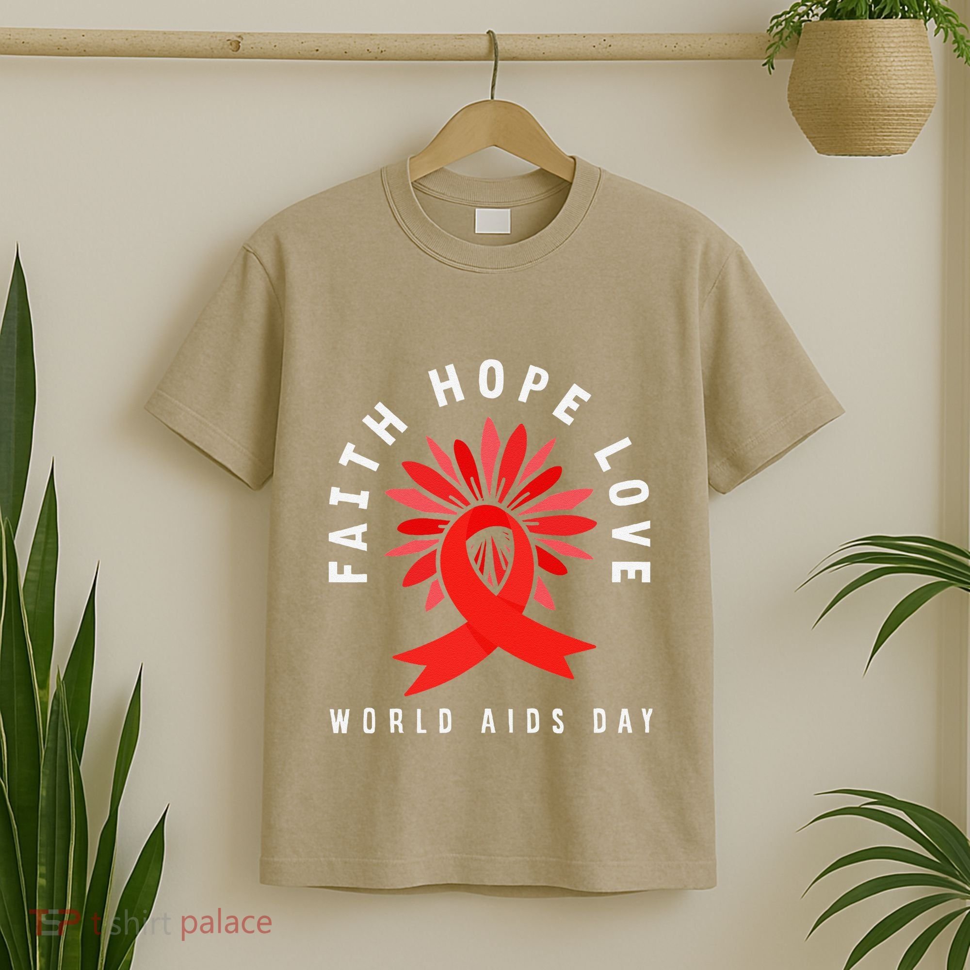 Hiv Aids Awareness Faith Hope Love World Day T-Shirt