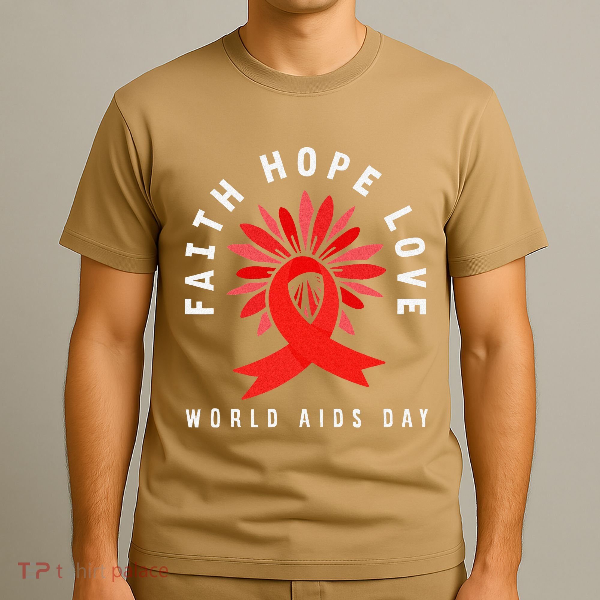 Hiv Aids Awareness Faith Hope Love World Day T-Shirt