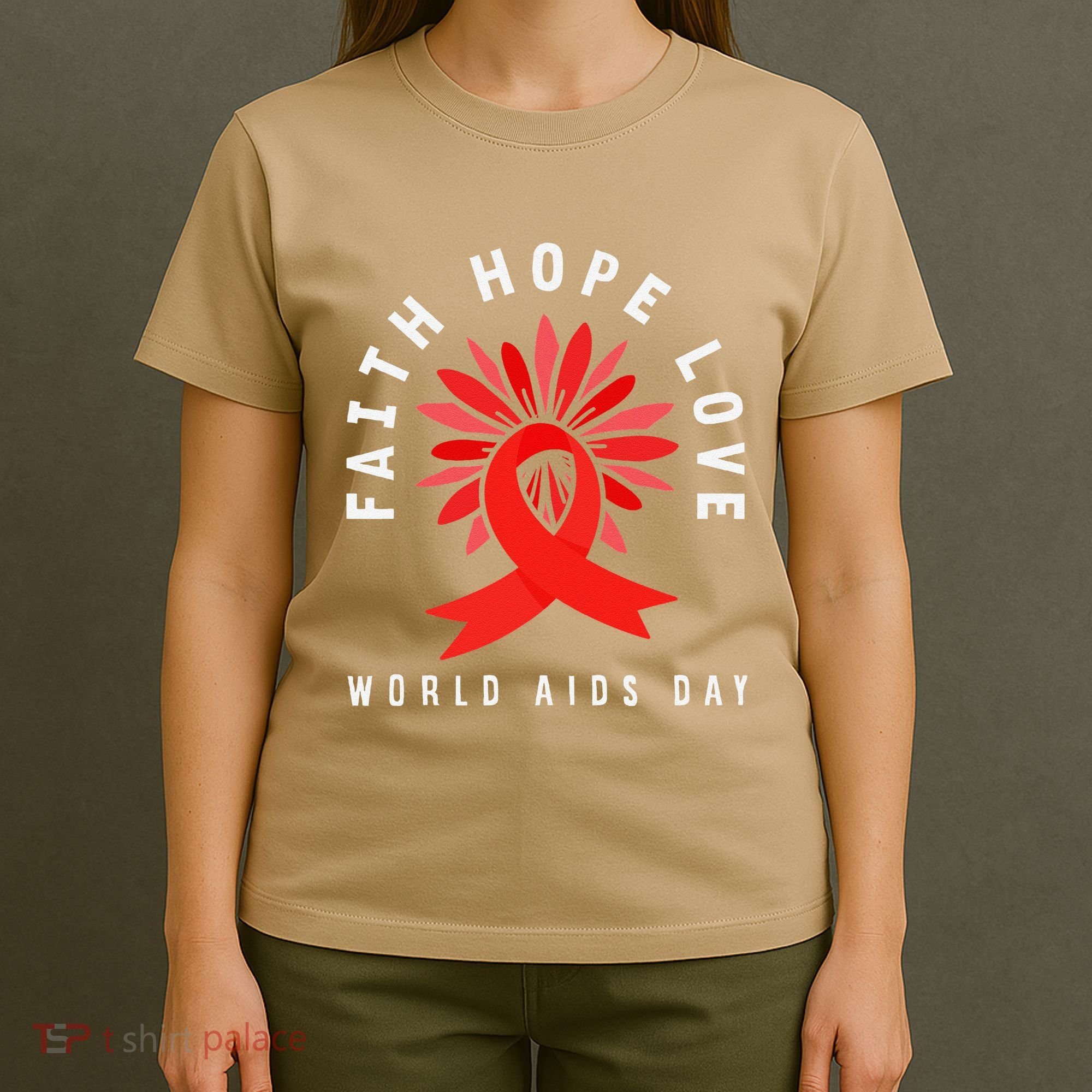 Hiv Aids Awareness Faith Hope Love World Day T-Shirt