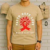 Hiv Aids Awareness Faith Hope Love World Day T-Shirt thumb 6