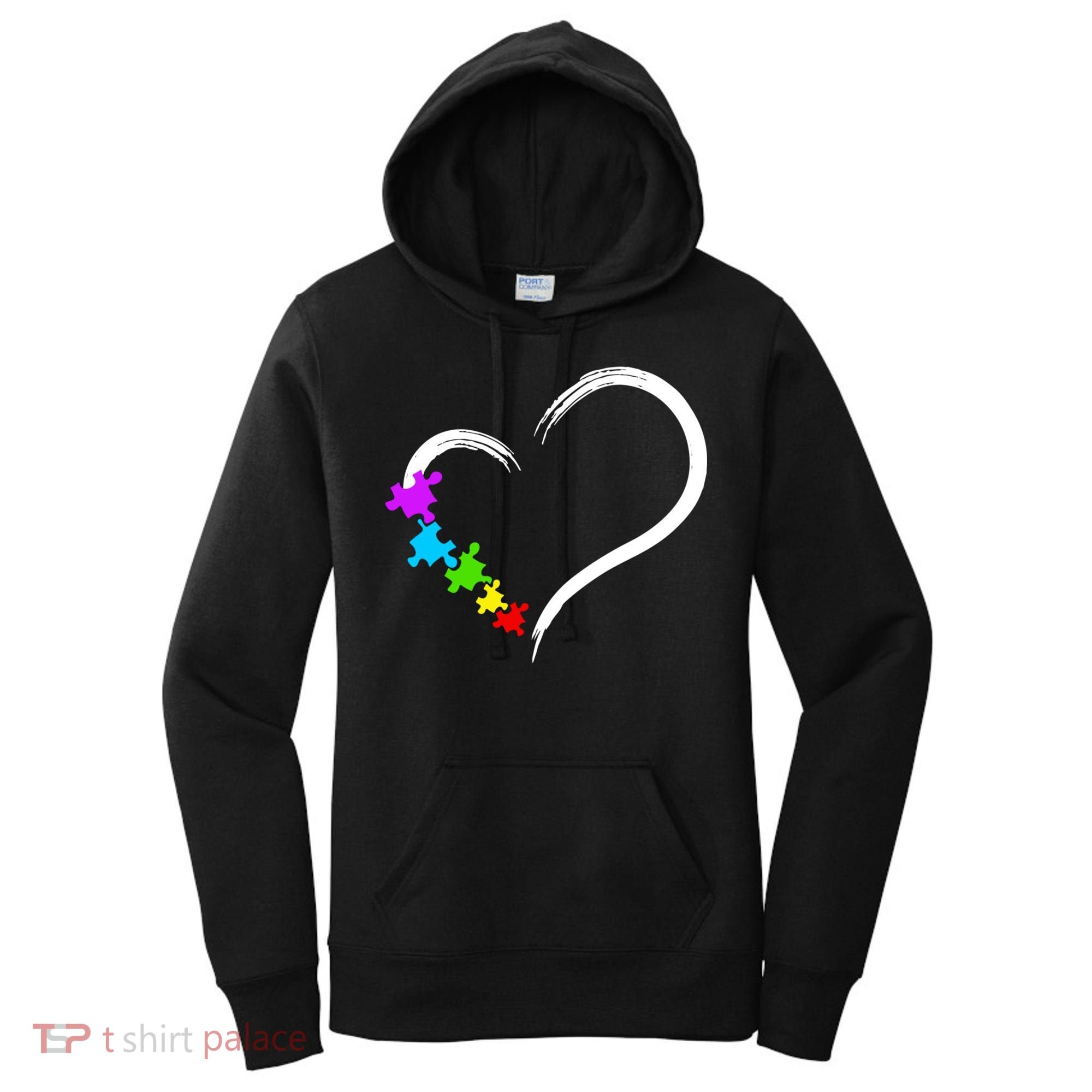 Heart Autism Awareness Love Puzzle Simple Idea Autism Family Women's Hoodie