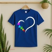 Heart Autism Awareness Love Puzzle Simple Idea Autism Family T-Shirt thumb 2