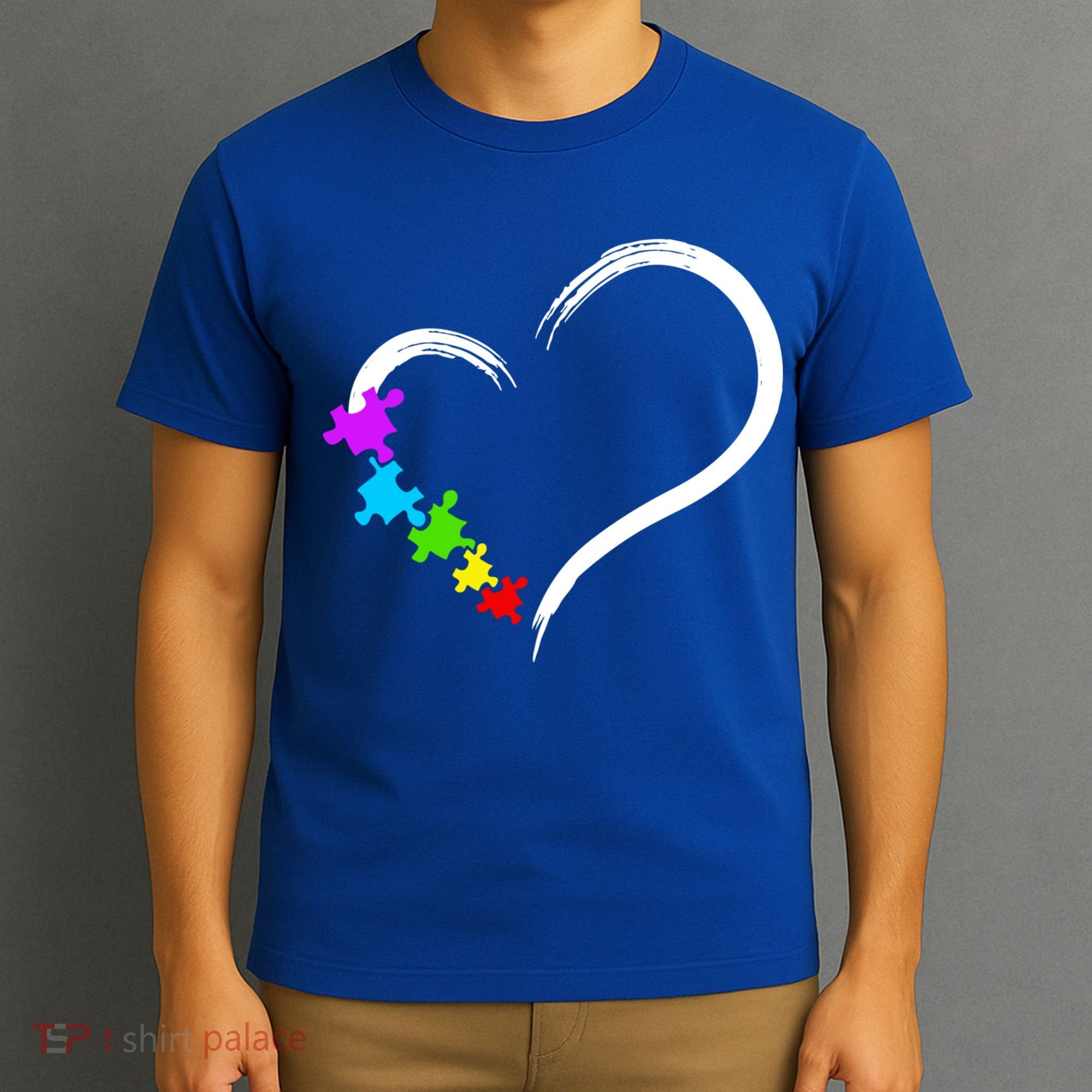Heart Autism Awareness Love Puzzle Simple Idea Autism Family T-Shirt