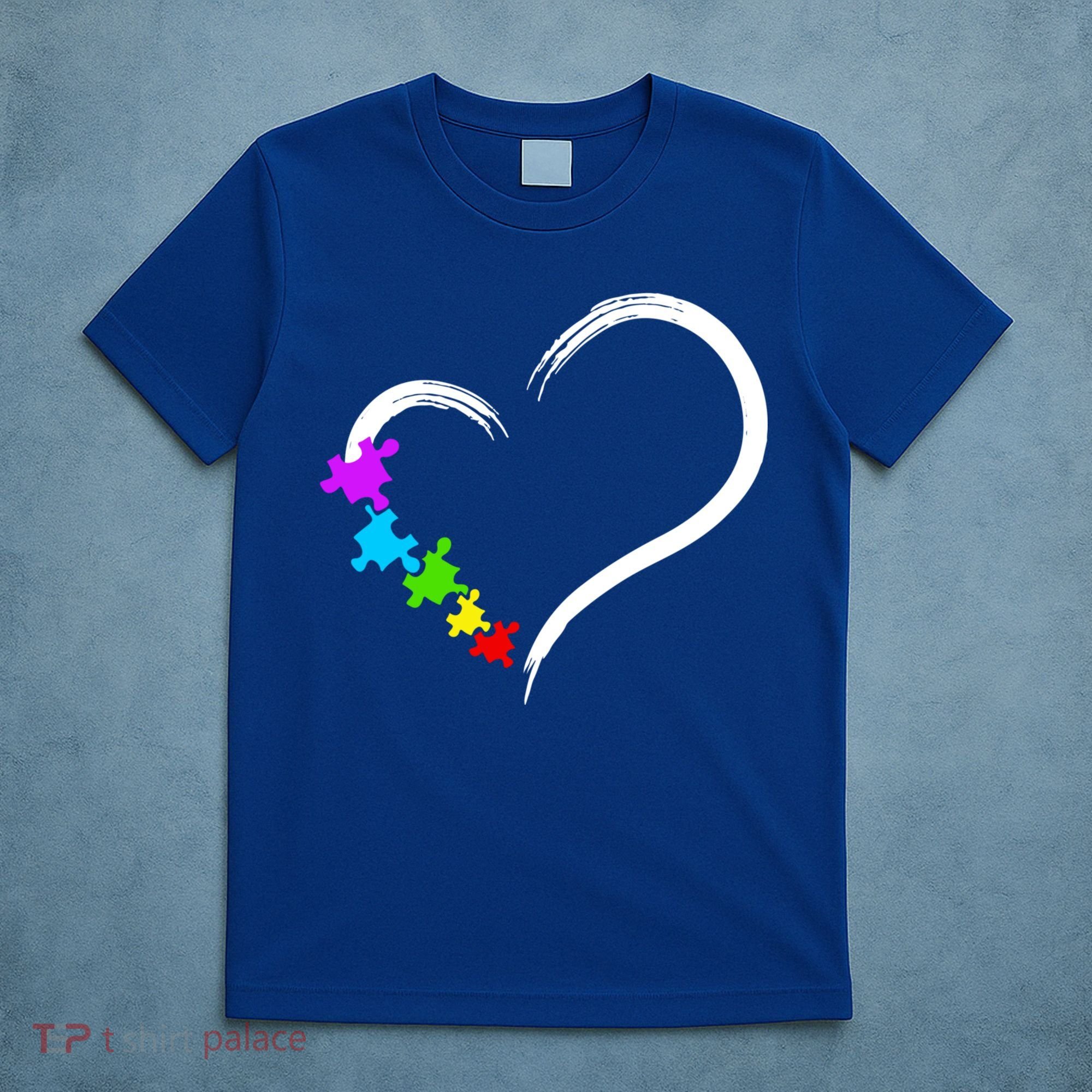 Heart Autism Awareness Love Puzzle Simple Idea Autism Family T-Shirt