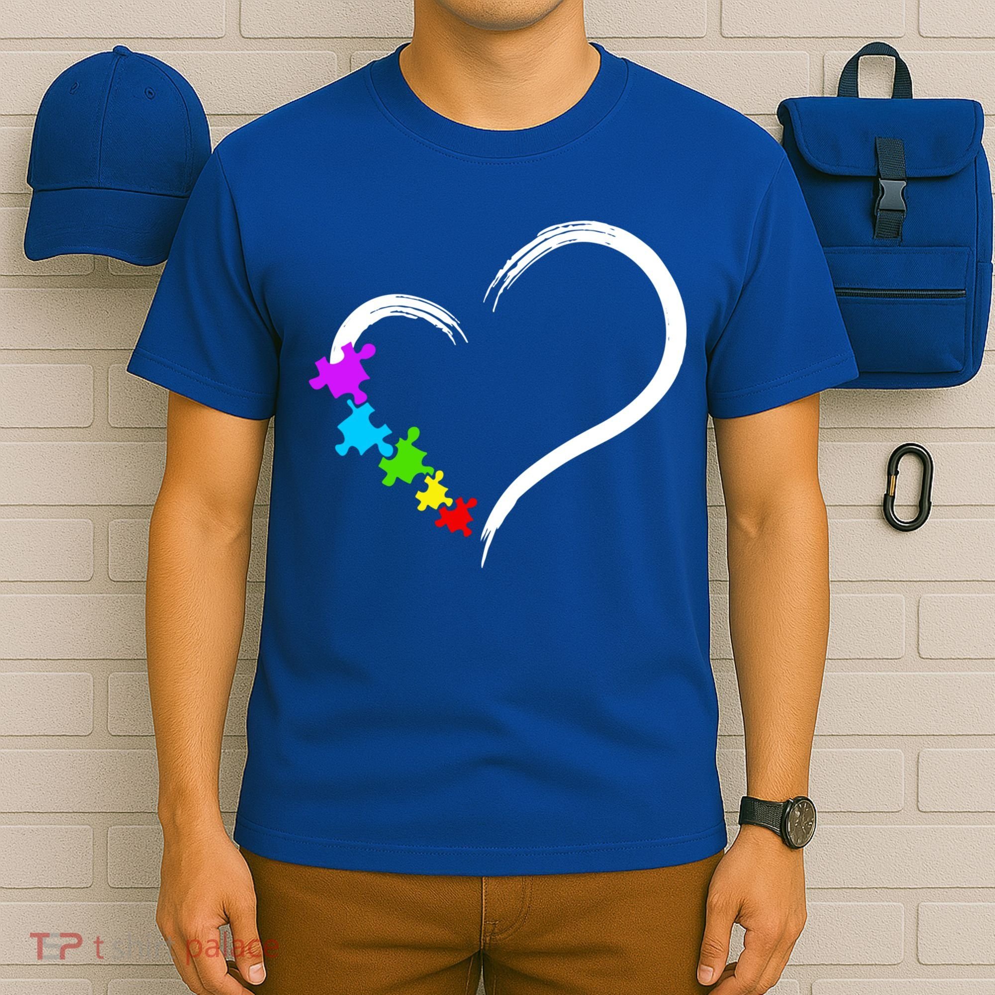 Heart Autism Awareness Love Puzzle Simple Idea Autism Family T-Shirt