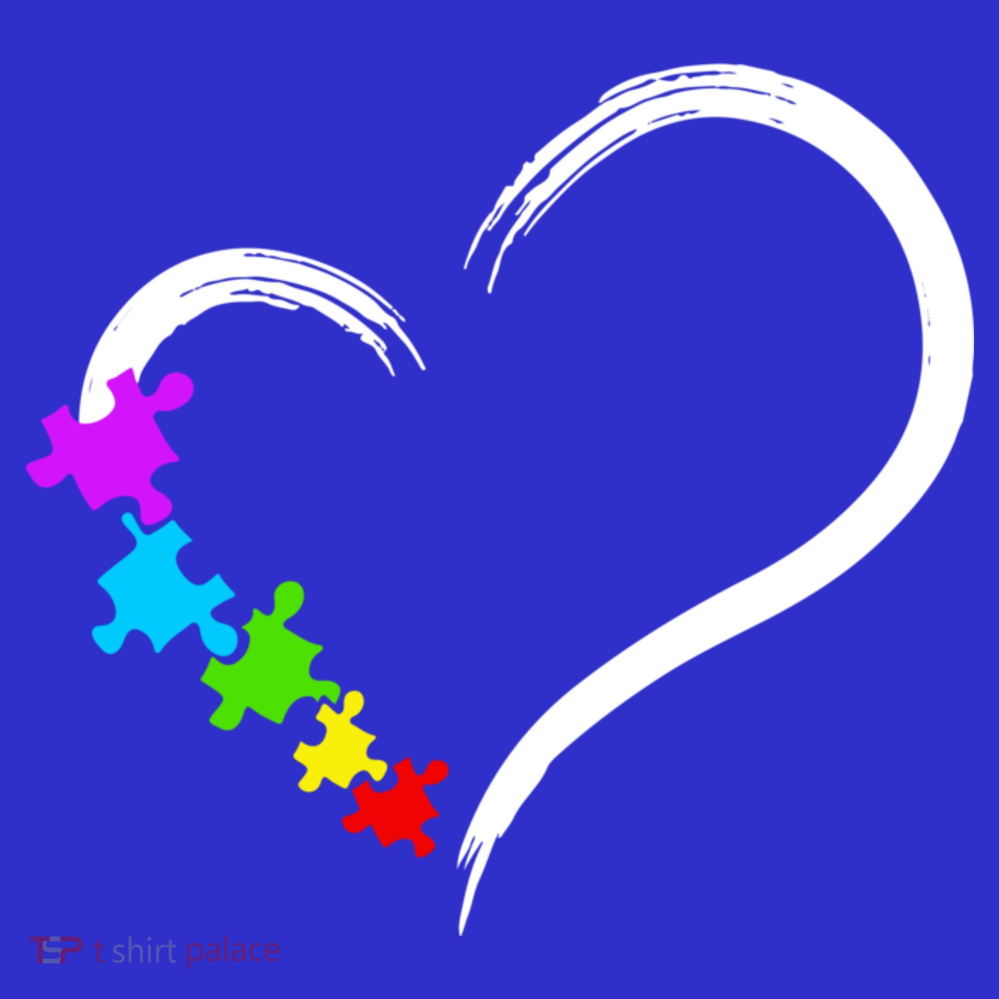 Heart Autism Awareness Love Puzzle Simple Idea Autism Family T-Shirt