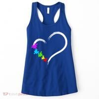 Heart Autism Awareness Love Puzzle Simple Idea Autism Family Women's Tank Top thumb 0