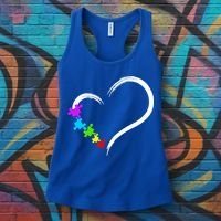 Heart Autism Awareness Love Puzzle Simple Idea Autism Family Women's Tank Top thumb 3