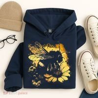 Honeybee And Bumble Bee For American Hive Beekeepers Hoodie thumb 4