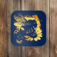 Honeybee And Bumble Bee For American Hive Beekeepers Coaster thumb 0