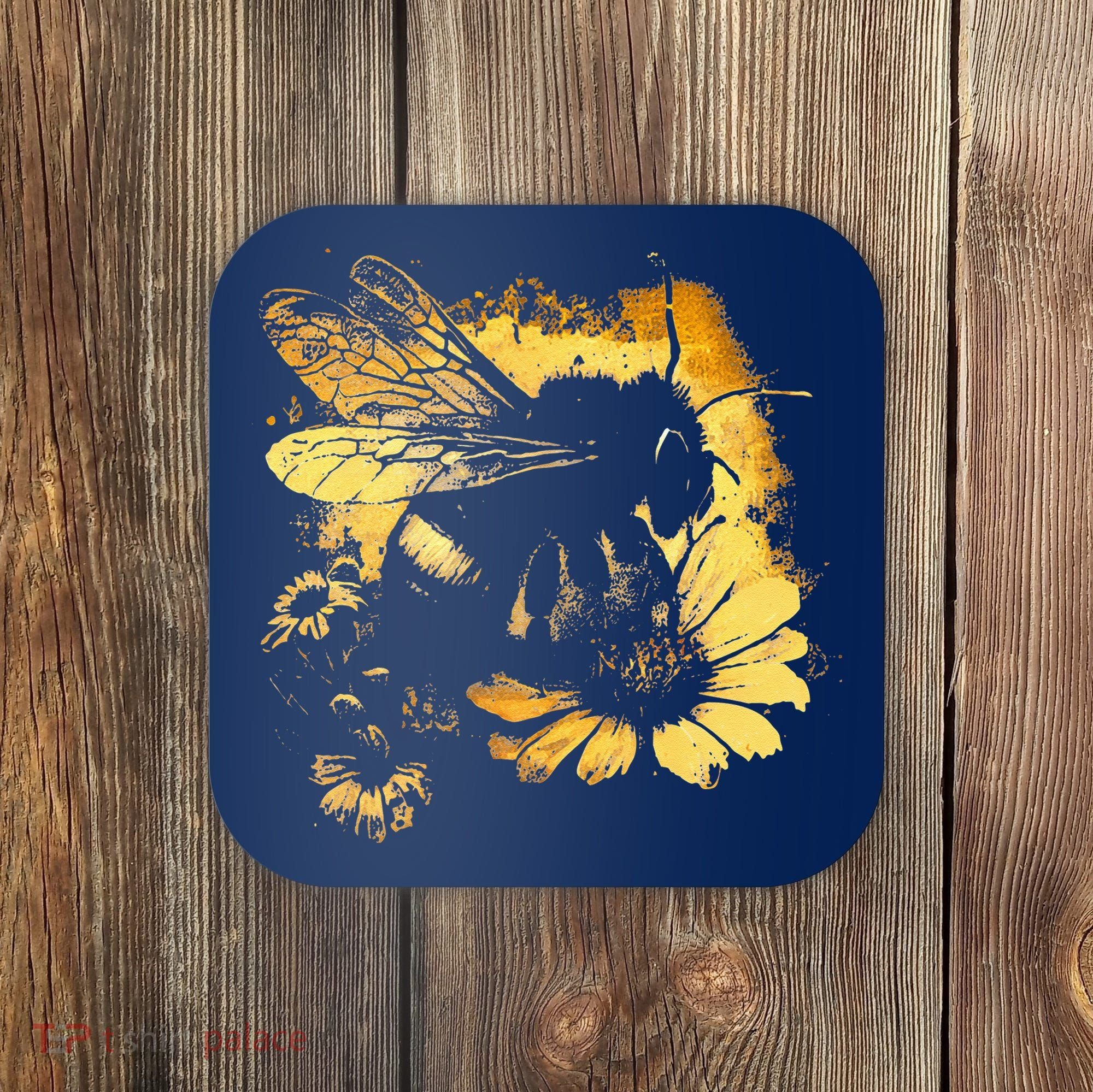 Honeybee And Bumble Bee For American Hive Beekeepers Coaster