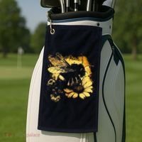 Honeybee And Bumble Bee For American Hive Beekeepers Golf Towel thumb 2