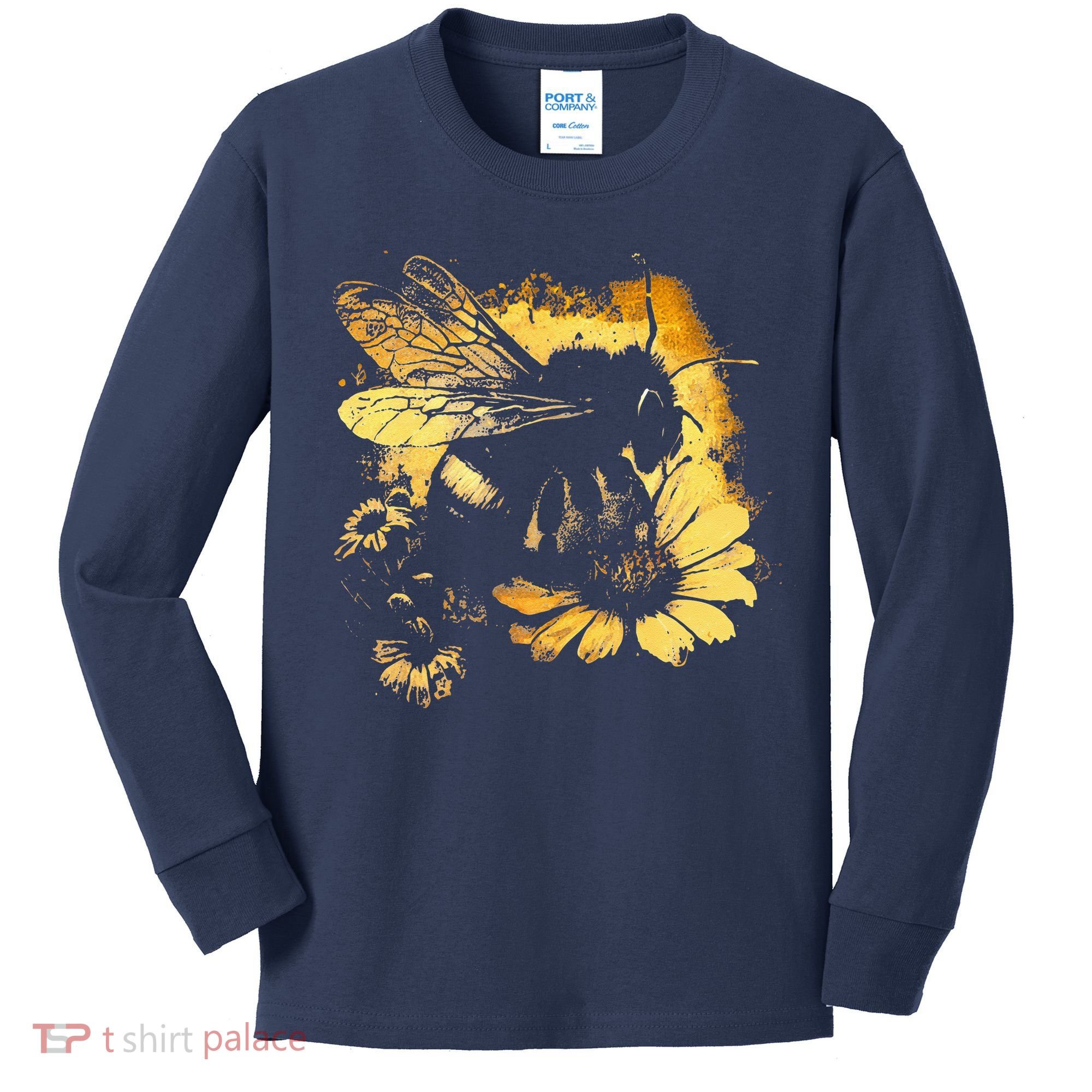 Honeybee And Bumble Bee For American Hive Beekeepers Kids Long Sleeve Shirt