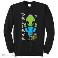 Hanukkah Alien Believe Chanukah Jewish Space Women Sweatshirt thumb 0