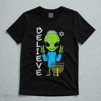 Hanukkah Alien Believe Chanukah Jewish Space Women T-Shirt thumb 5