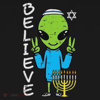 Hanukkah Alien Believe Chanukah Jewish Space Women Women's Hoodie thumb 2