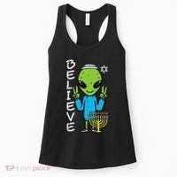 Hanukkah Alien Believe Chanukah Jewish Space Women Women's Tank Top thumb 0