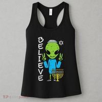 Hanukkah Alien Believe Chanukah Jewish Space Women Women's Tank Top thumb 3