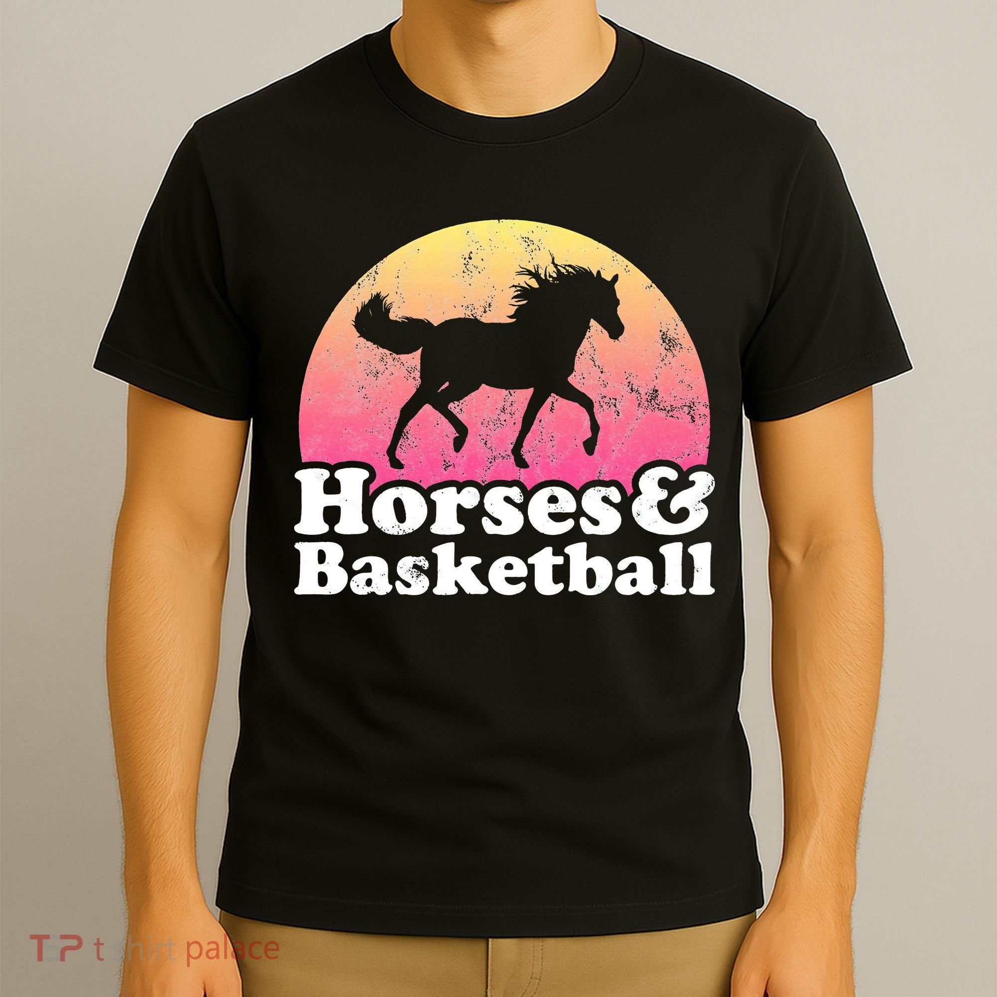 Horse and Basketball  or Horses T-Shirt