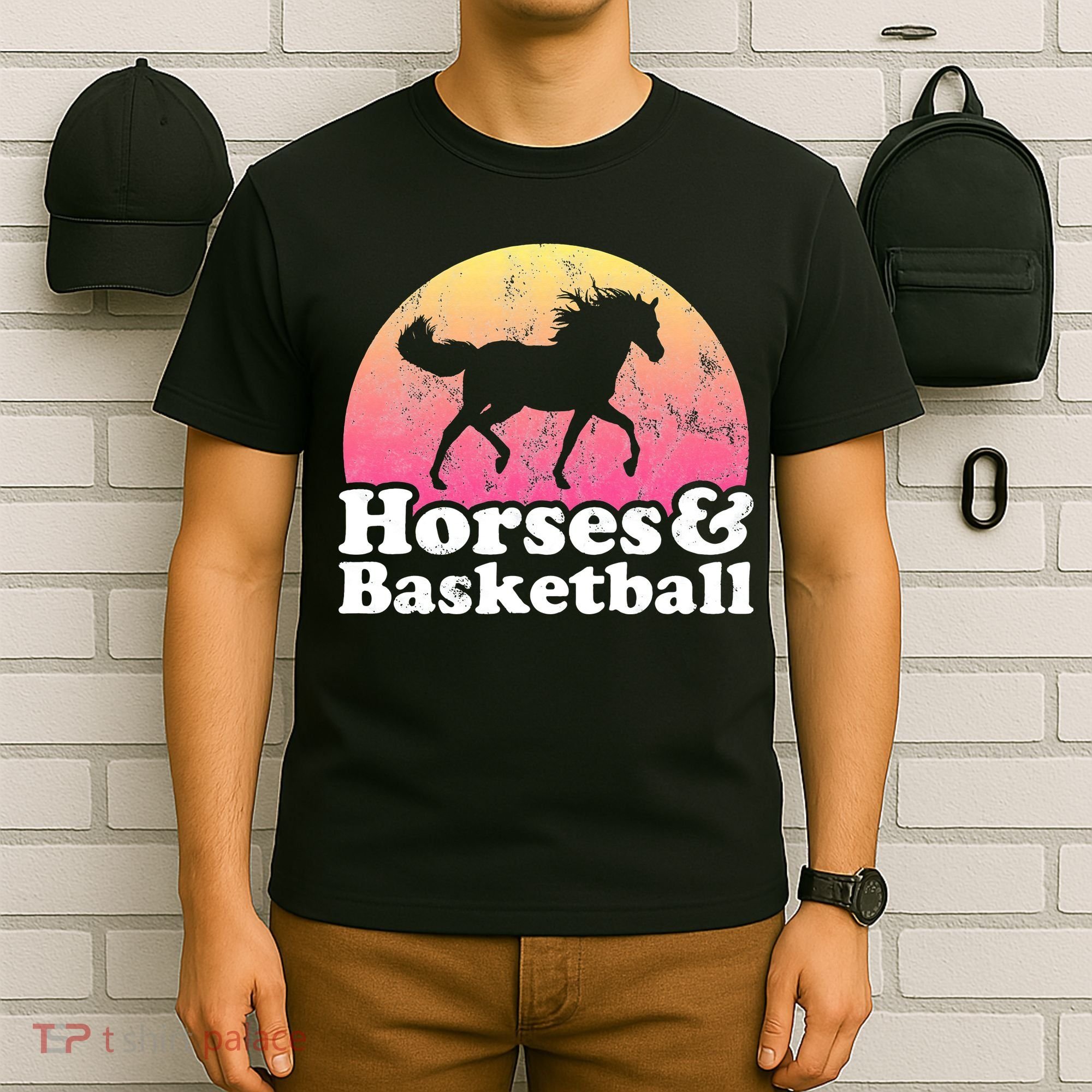 Horse and Basketball  or Horses T-Shirt