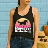 Horse and Basketball  or Horses Women's Tank Top thumb 2