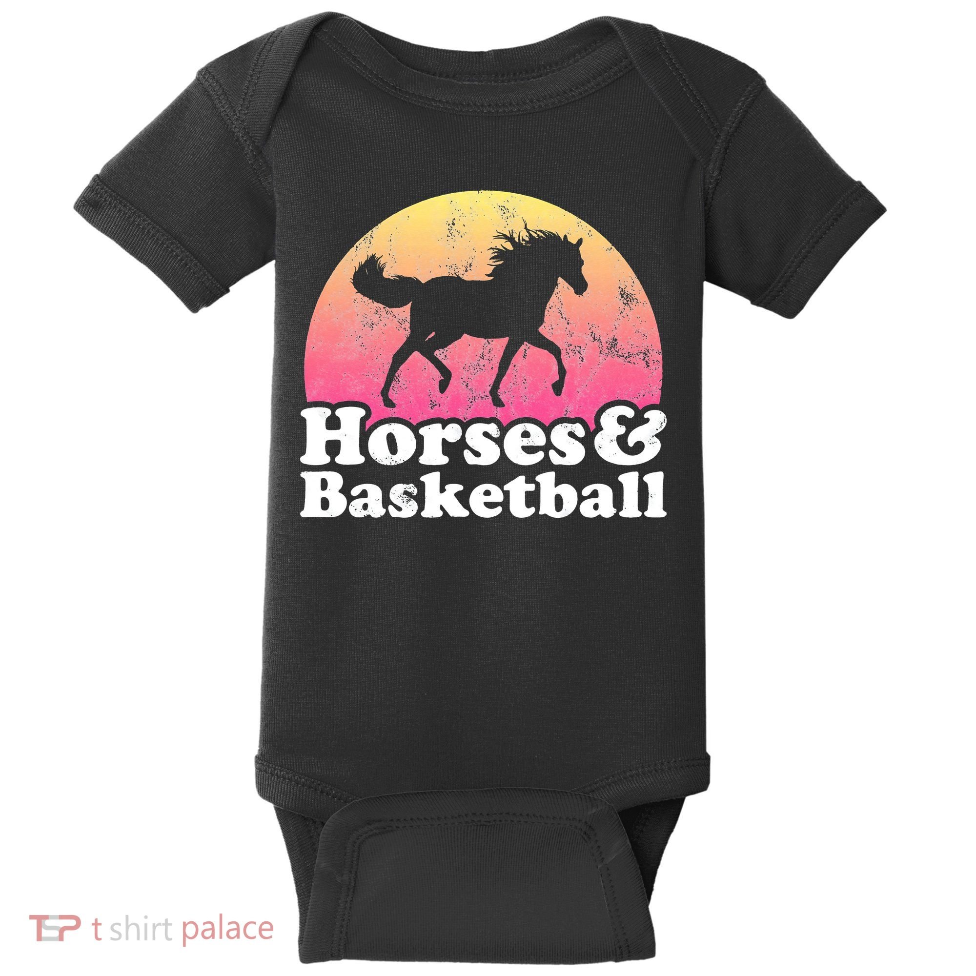 Horse and Basketball  or Horses Baby Bodysuit