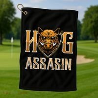 Hog And Boar Assasin Animal Hunter Hog Gift Golf Towel thumb 1