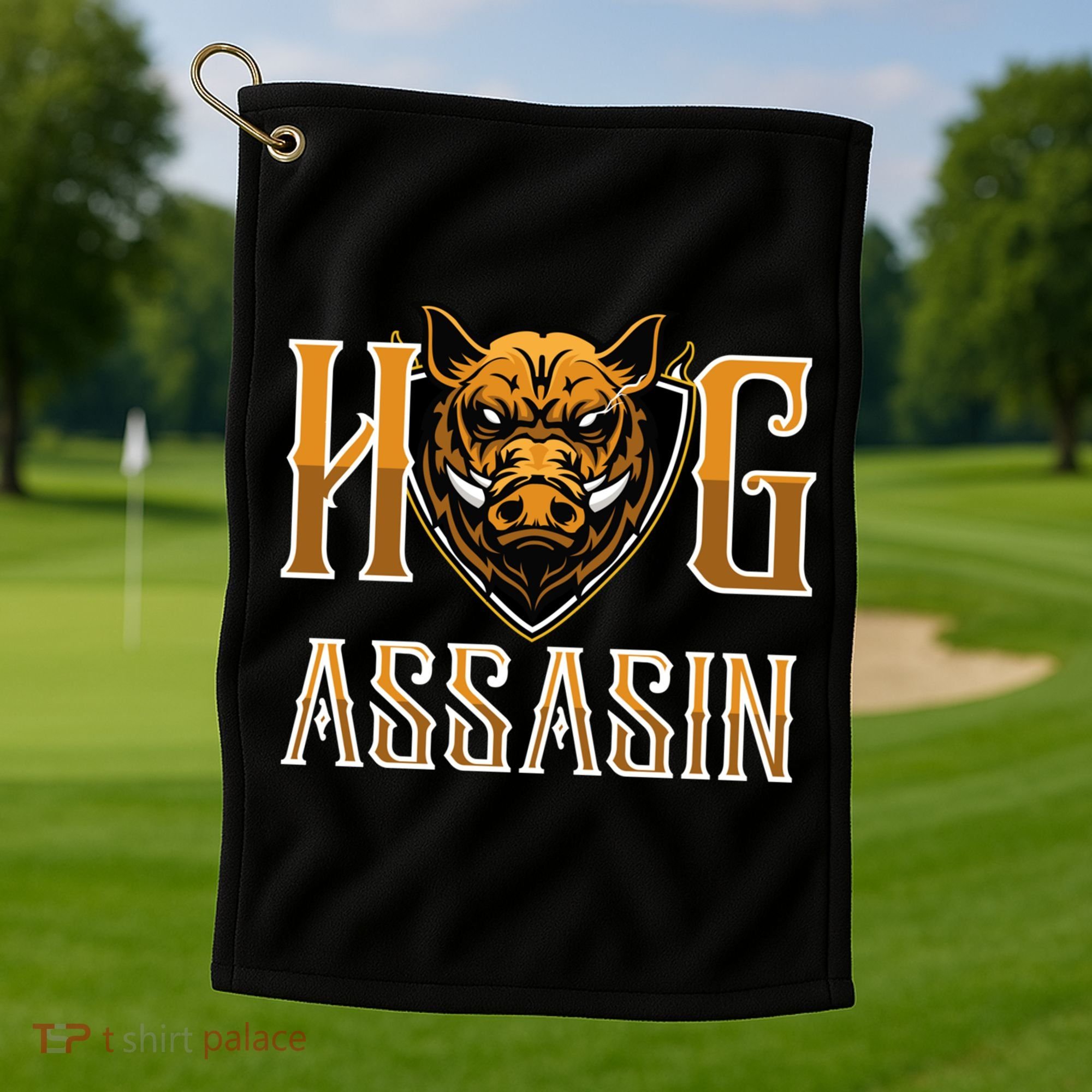 Hog And Boar Assasin Animal Hunter Hog Gift Golf Towel