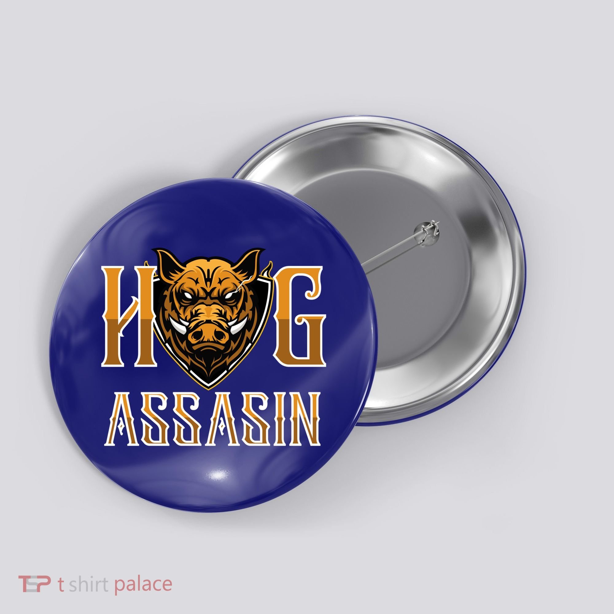 Hog And Boar Assasin Animal Hunter Hog Gift Button