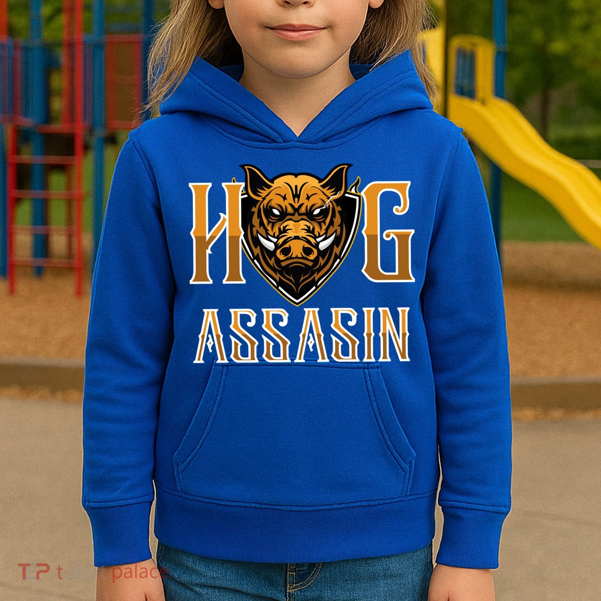 Hog And Boar Assasin Animal Hunter Hog Gift Kids Hoodie