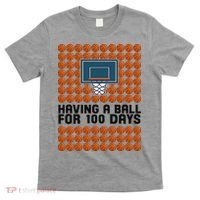 Having A Ball For 100 Days Of School Basketball T-Shirt thumb 0