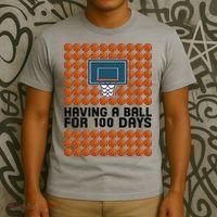 Having A Ball For 100 Days Of School Basketball T-Shirt thumb 3