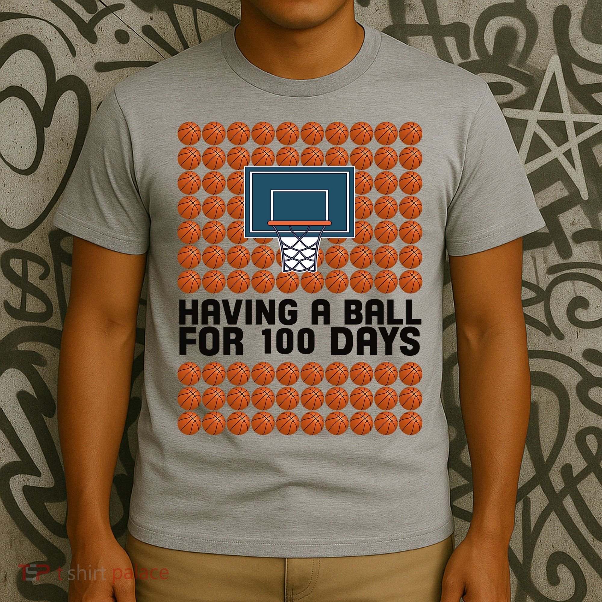 Having A Ball For 100 Days Of School Basketball T-Shirt