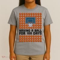 Having A Ball For 100 Days Of School Basketball T-Shirt thumb 4