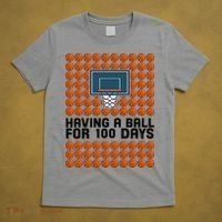 Having A Ball For 100 Days Of School Basketball T-Shirt thumb 5