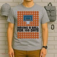 Having A Ball For 100 Days Of School Basketball T-Shirt thumb 6