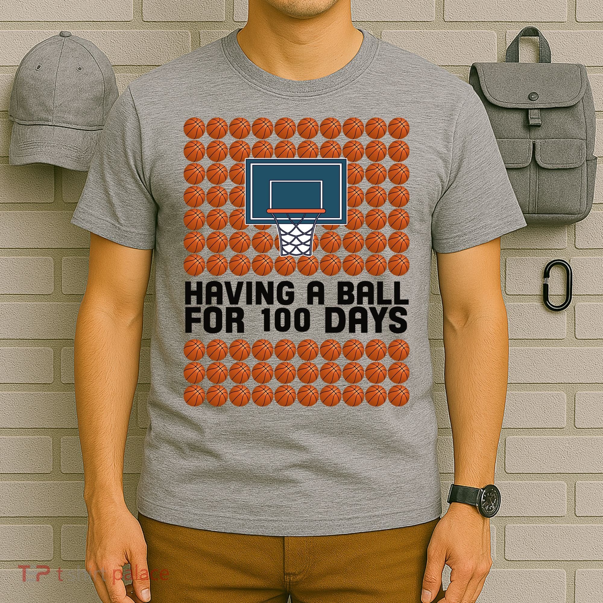 Having A Ball For 100 Days Of School Basketball T-Shirt