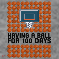 Having A Ball For 100 Days Of School Basketball Women's Hoodie thumb 2