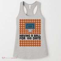 Having A Ball For 100 Days Of School Basketball Women's Tank Top thumb 0