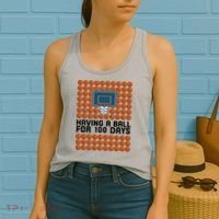 Having A Ball For 100 Days Of School Basketball Women's Tank Top thumb 2